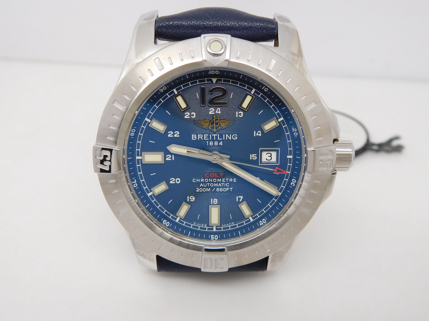 Colt 44mm Automatic Stainless Steel Leather Strap Blue 2824
