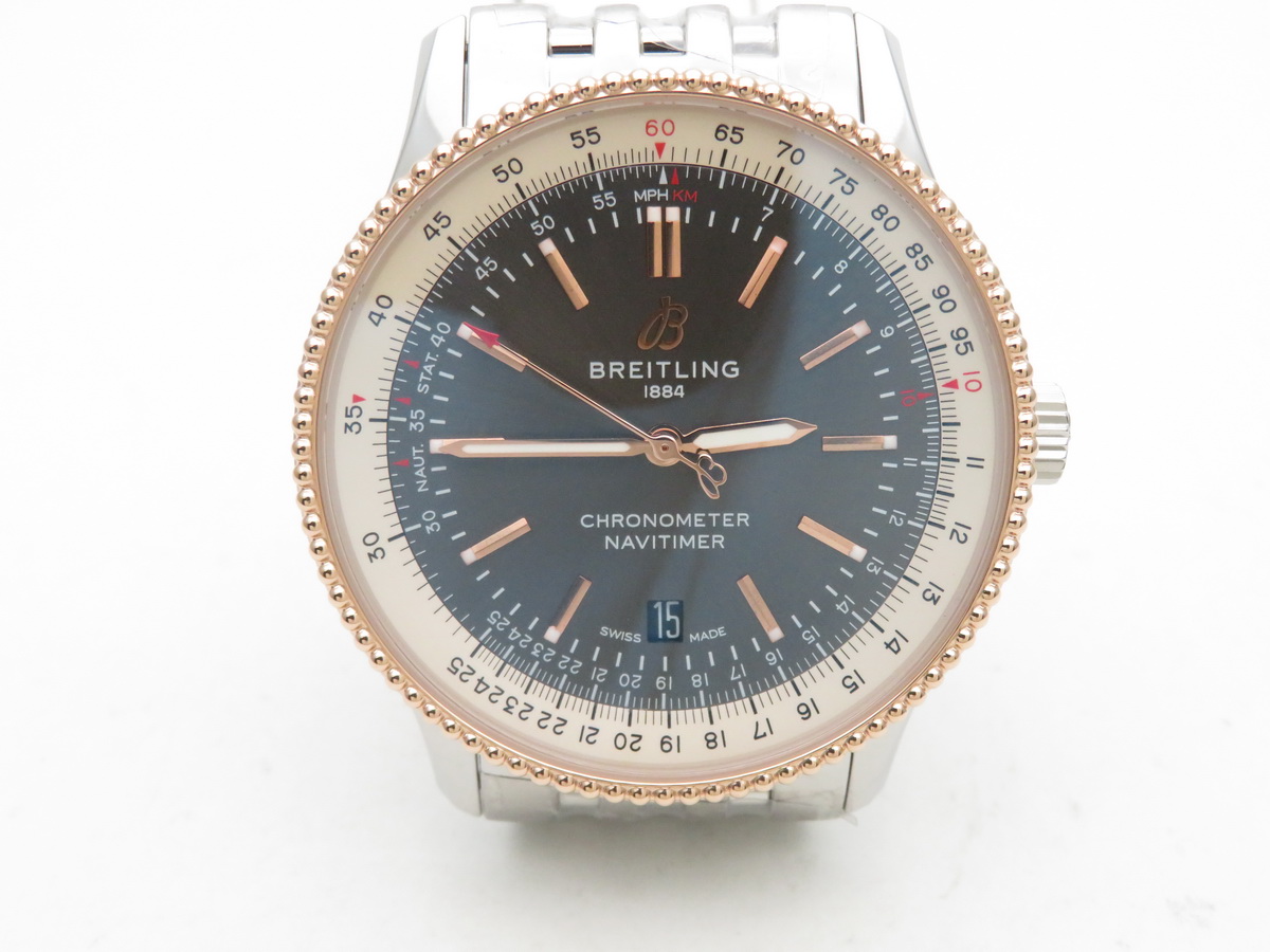 Navitimer 1 41mm Rose Gold Stainless Steel Grey 2824