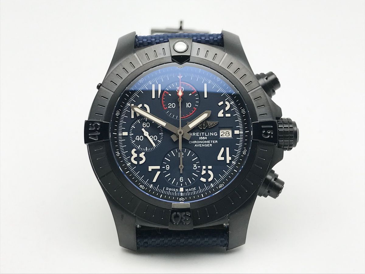 Avenger 45mm DLC Nylon Blue Arabic Numerals 7750