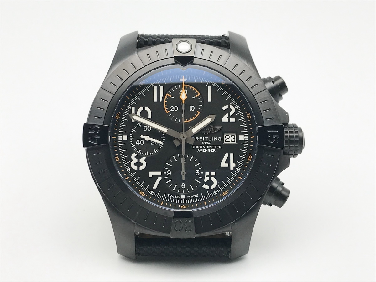 Avenger 45mm DLC Nylon Black Arabic Numerals 7750
