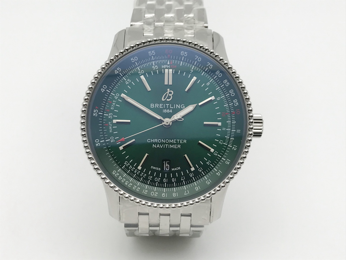 Navitimer 41mm Stainless Steel Bracelet Green 2824
