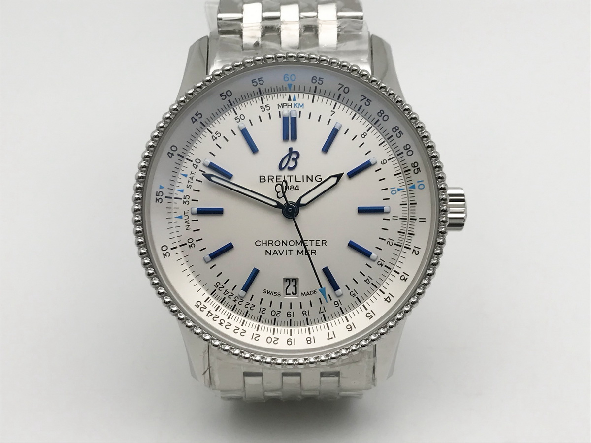 Navitimer 41mm Stainless Steel Bracelet White 2824