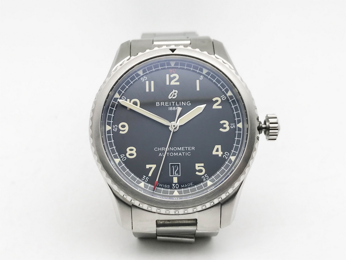 Navitimer Aviator 8 Stainless Steel Bracelet Black Arabic Numerals 41mm 2824
