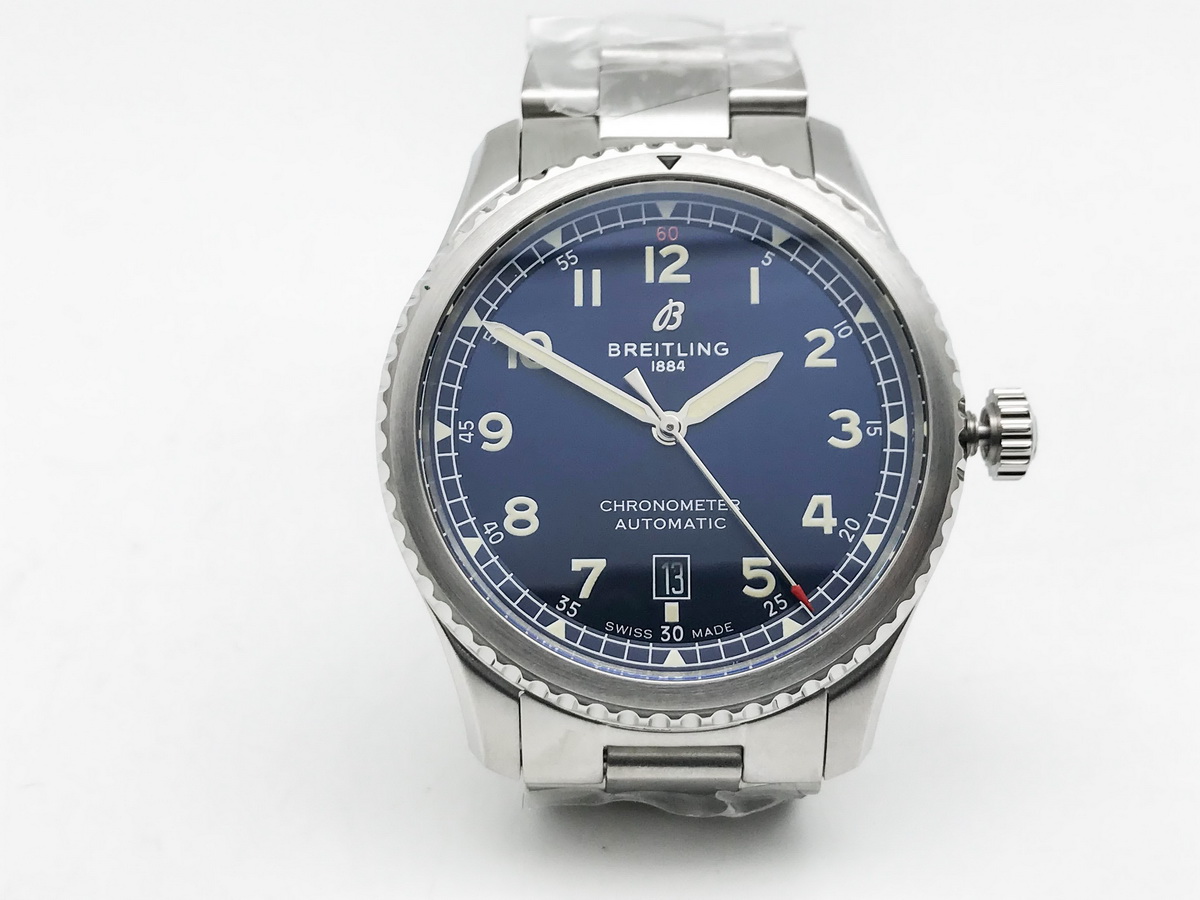 Navitimer Aviator 8 Stainless Steel Bracelet Blue Arabic Numerals 41mm 2824