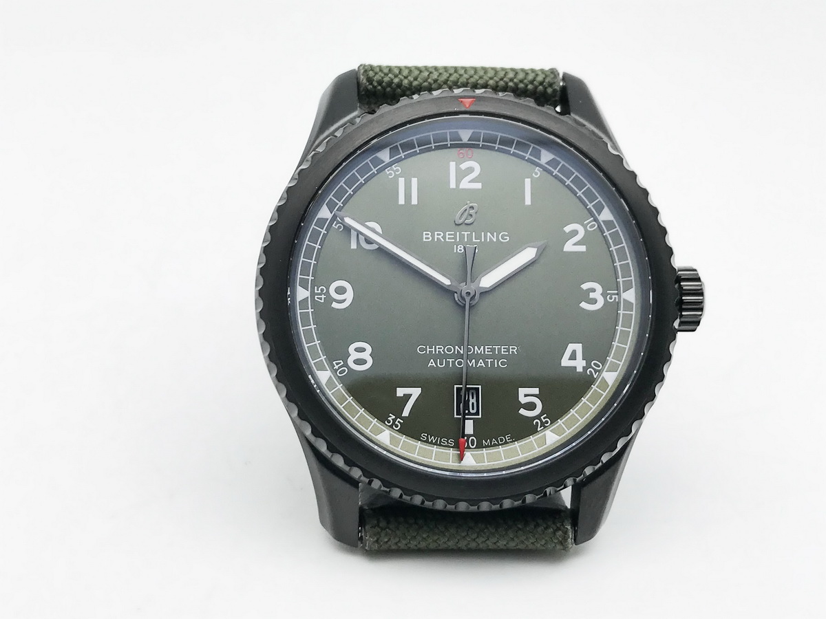 Navitimer Aviator 8 DLC Nylon Green Arabic Numerals 41mm 2824