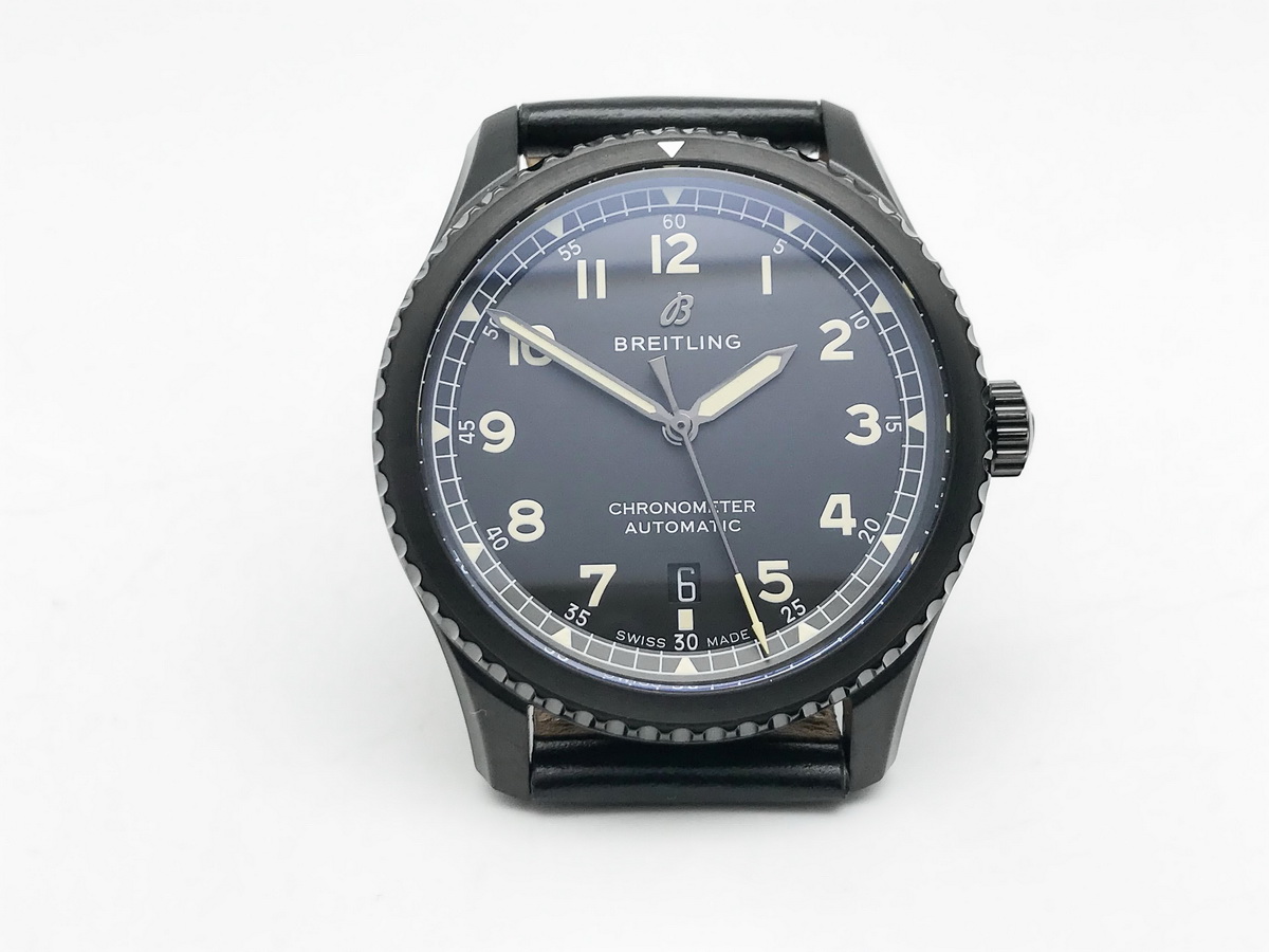 Navitimer Aviator 8 DLC Leather Black Arabic Numerals 41mm 2824