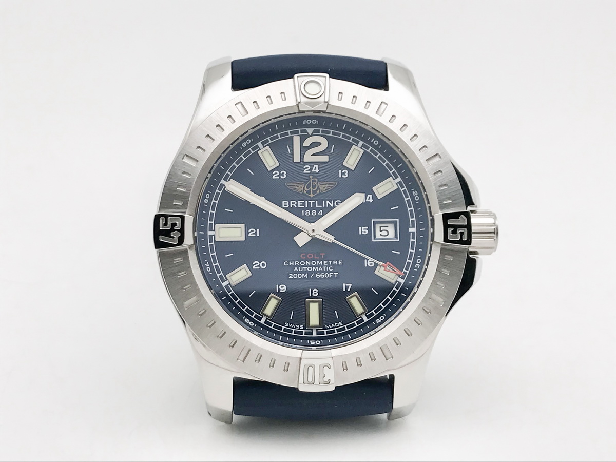 Colt Automatic 44mm Stainless Steel Rubber Strap Blue 2824