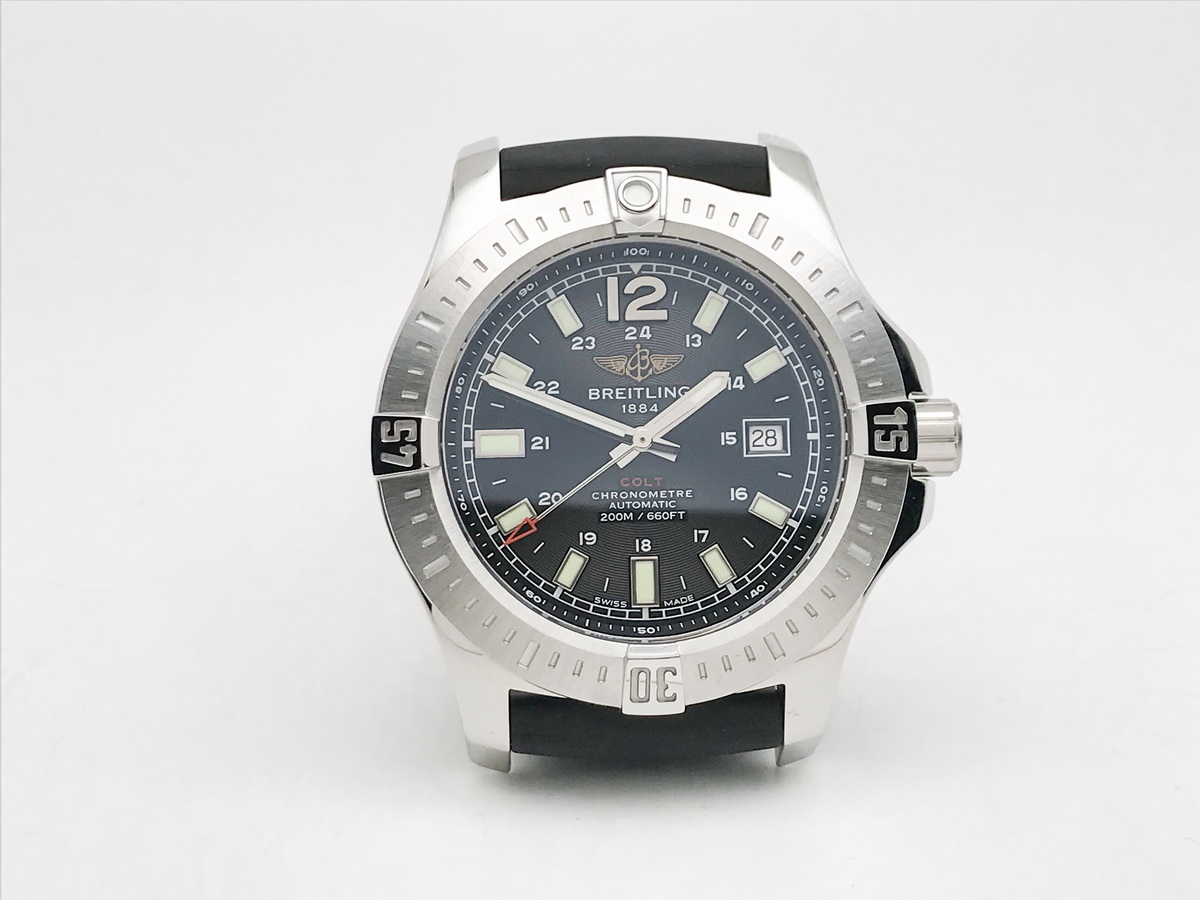Colt Automatic 44mm Stainless Steel Rubber Strap Black 2824