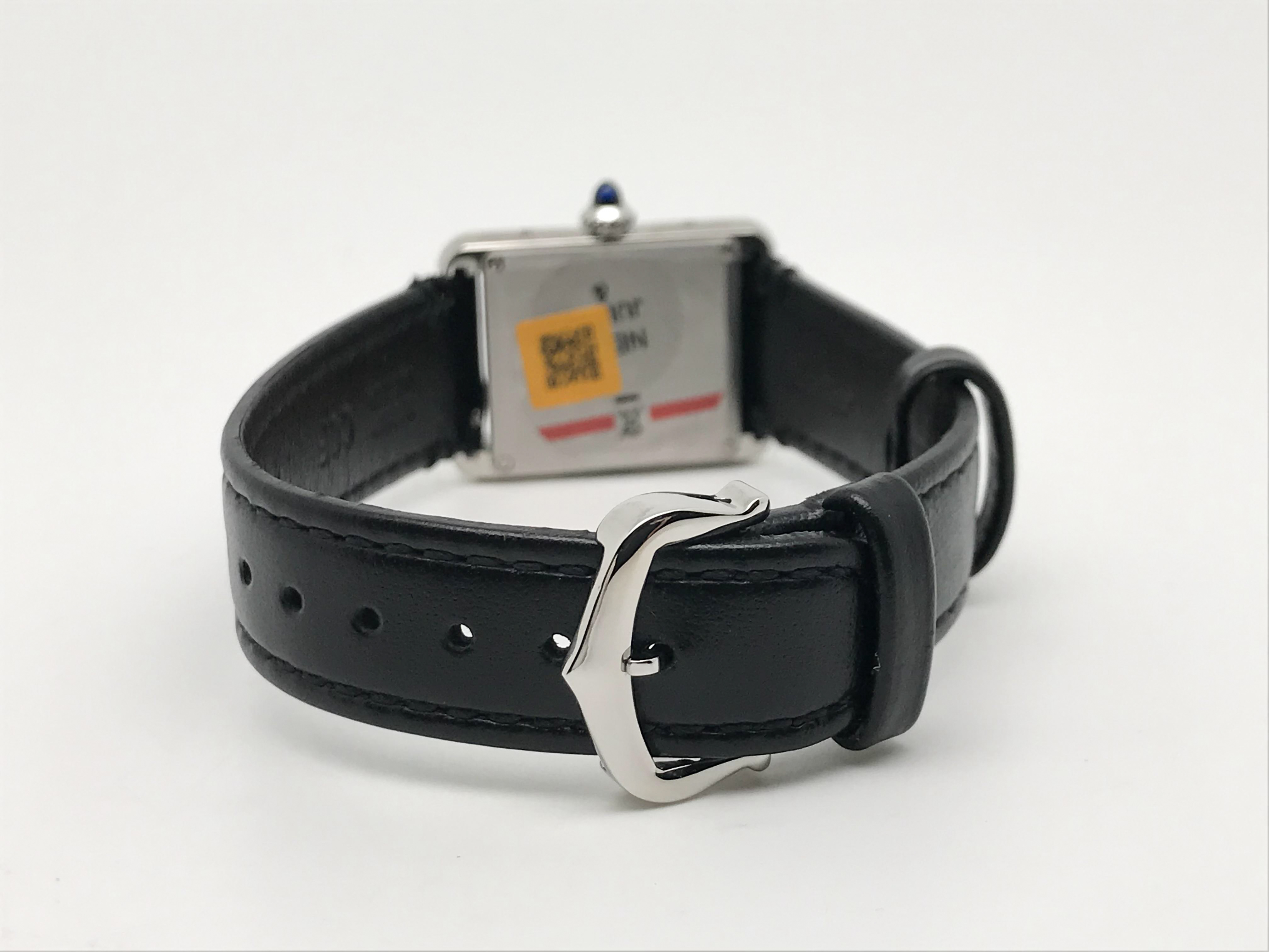 Tank Must 30mm Ladies Stainless Steel White Dial Black Leather Strap Quartz 8