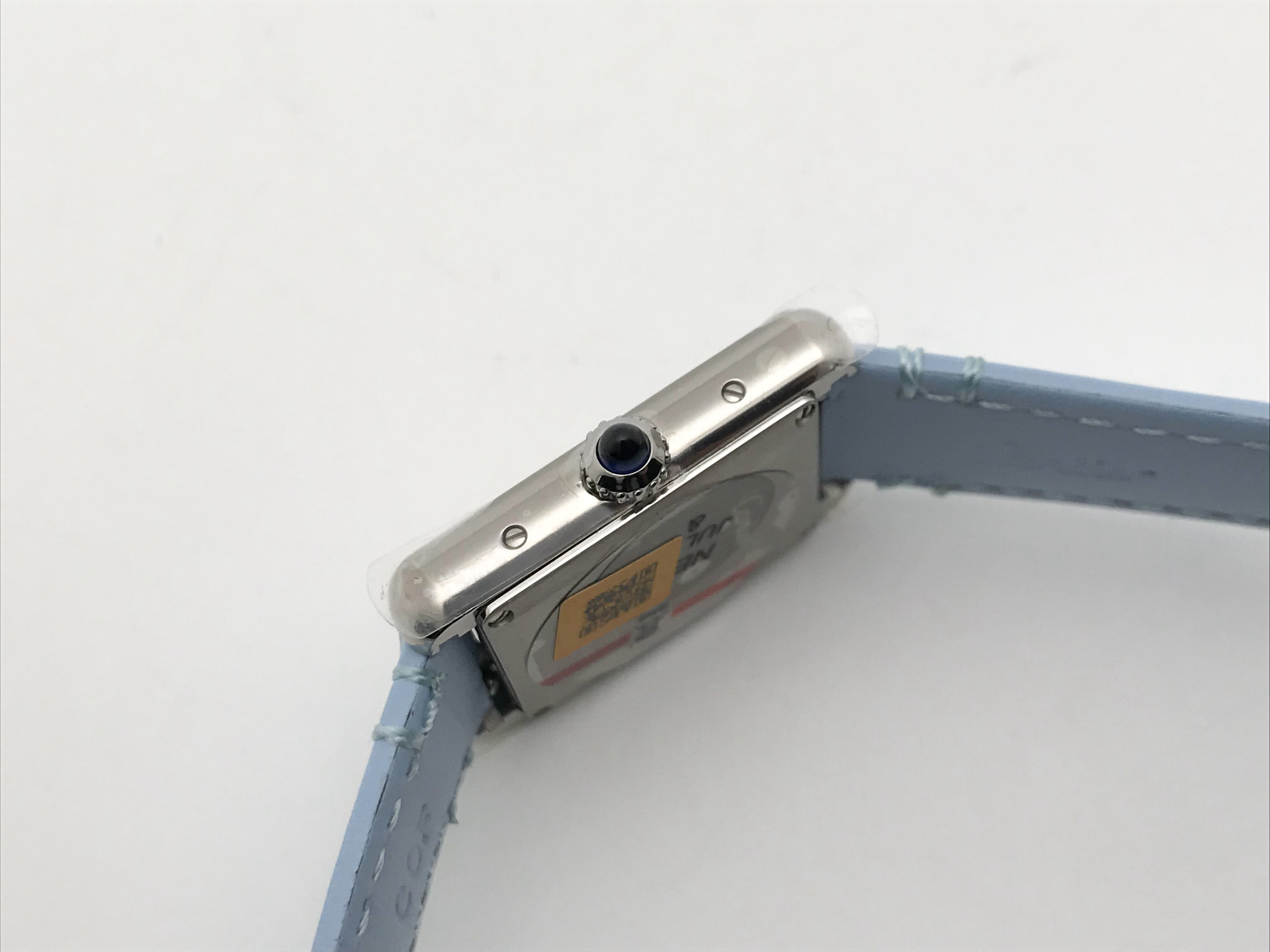 Tank Must 30mm Ladies Stainless Steel White Dial Blue Leather Strap Quartz 4
