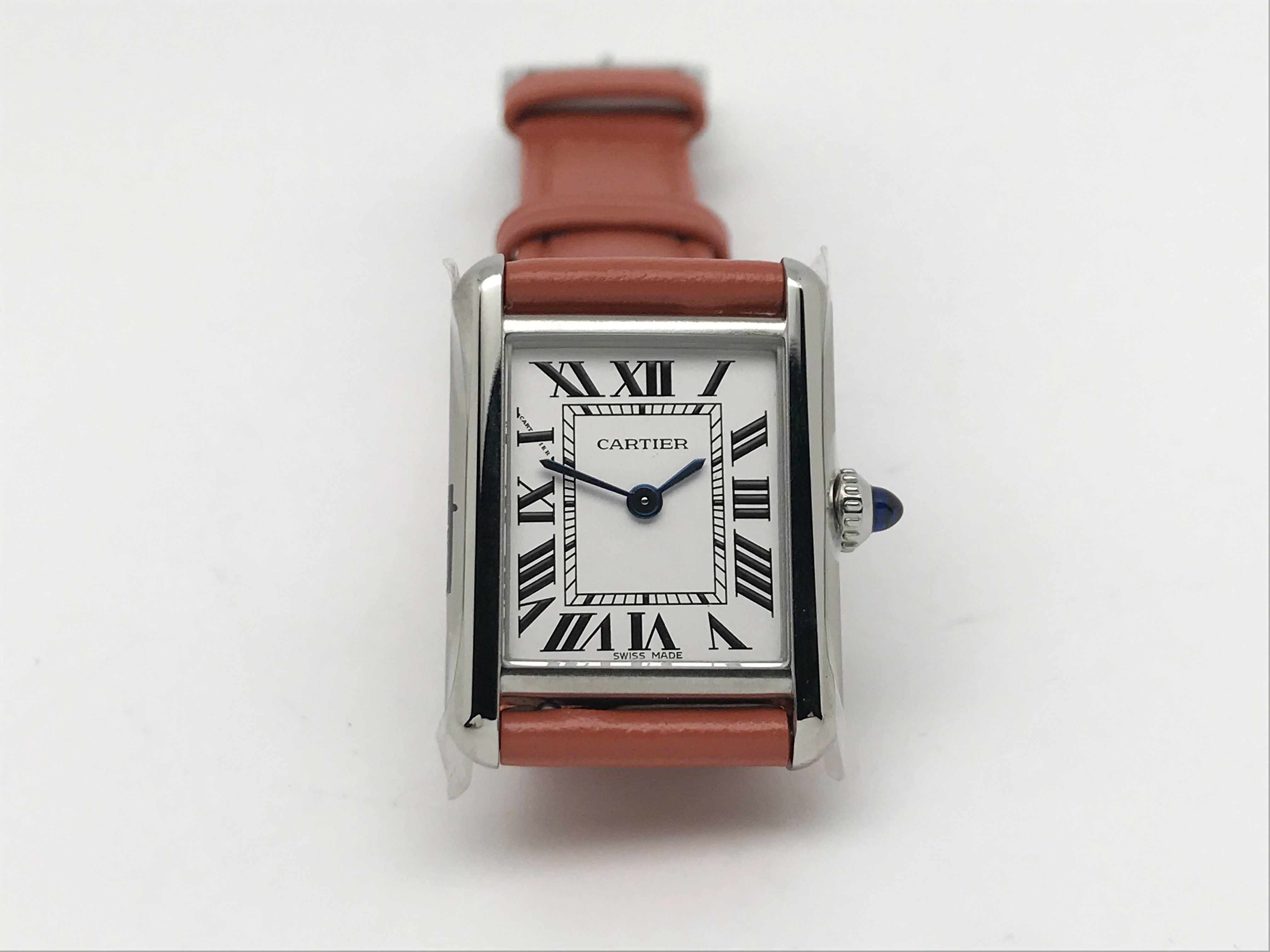 Tank Must 30mm Ladies Stainless Steel White Dial Orange Leather Strap Quartz