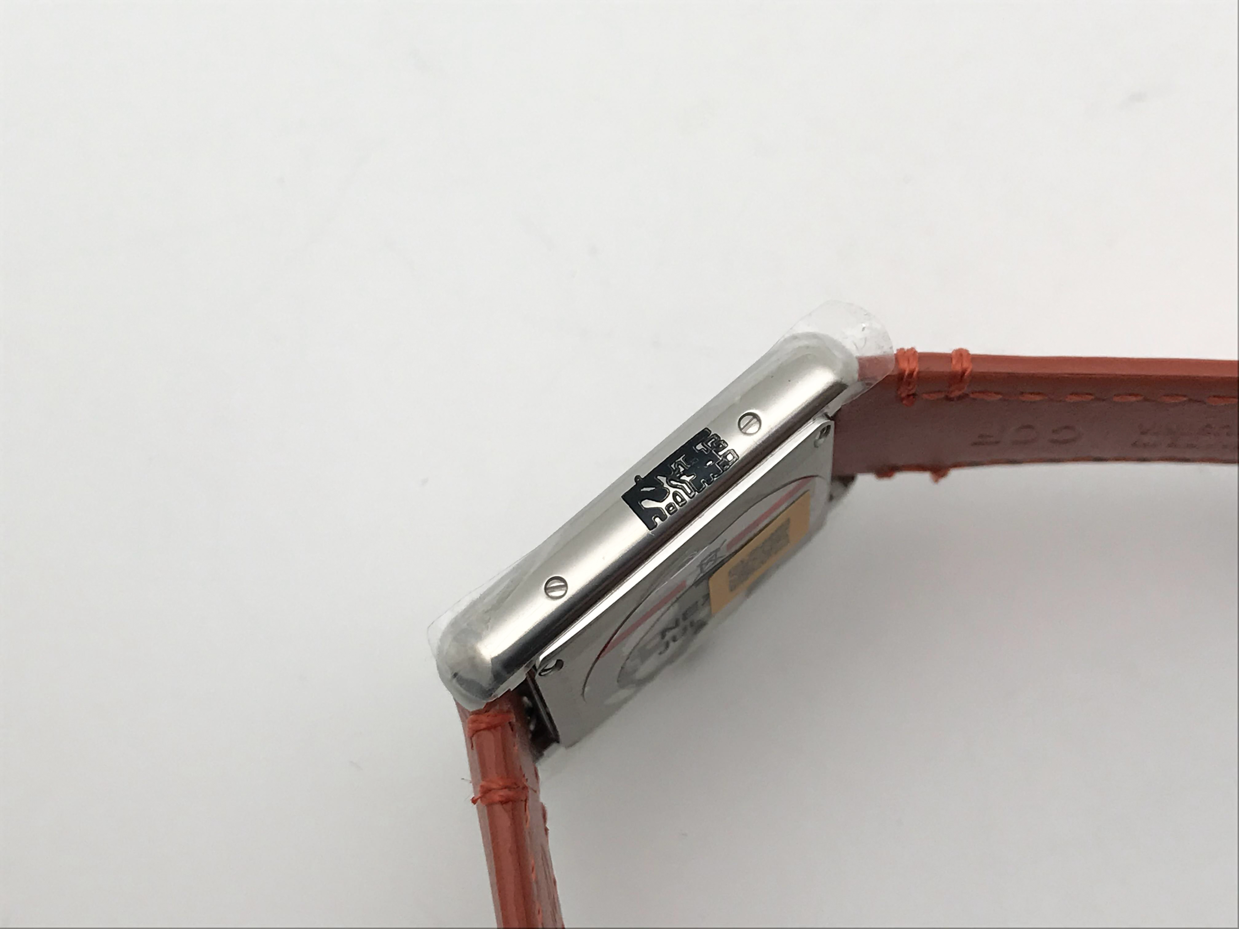 Tank Must 30mm Ladies Stainless Steel White Dial Orange Leather Strap Quartz 5