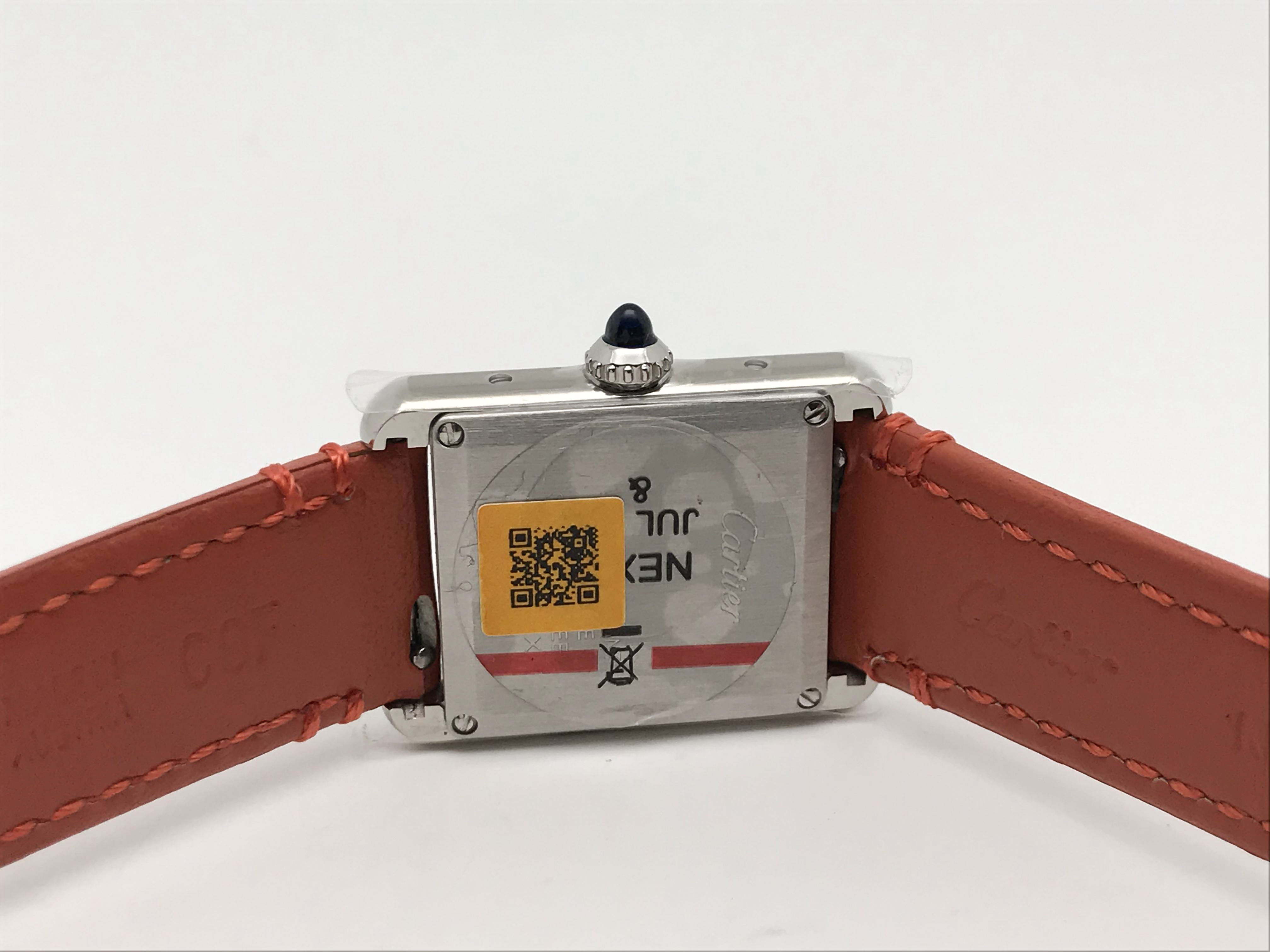 Tank Must 30mm Ladies Stainless Steel White Dial Orange Leather Strap Quartz 6