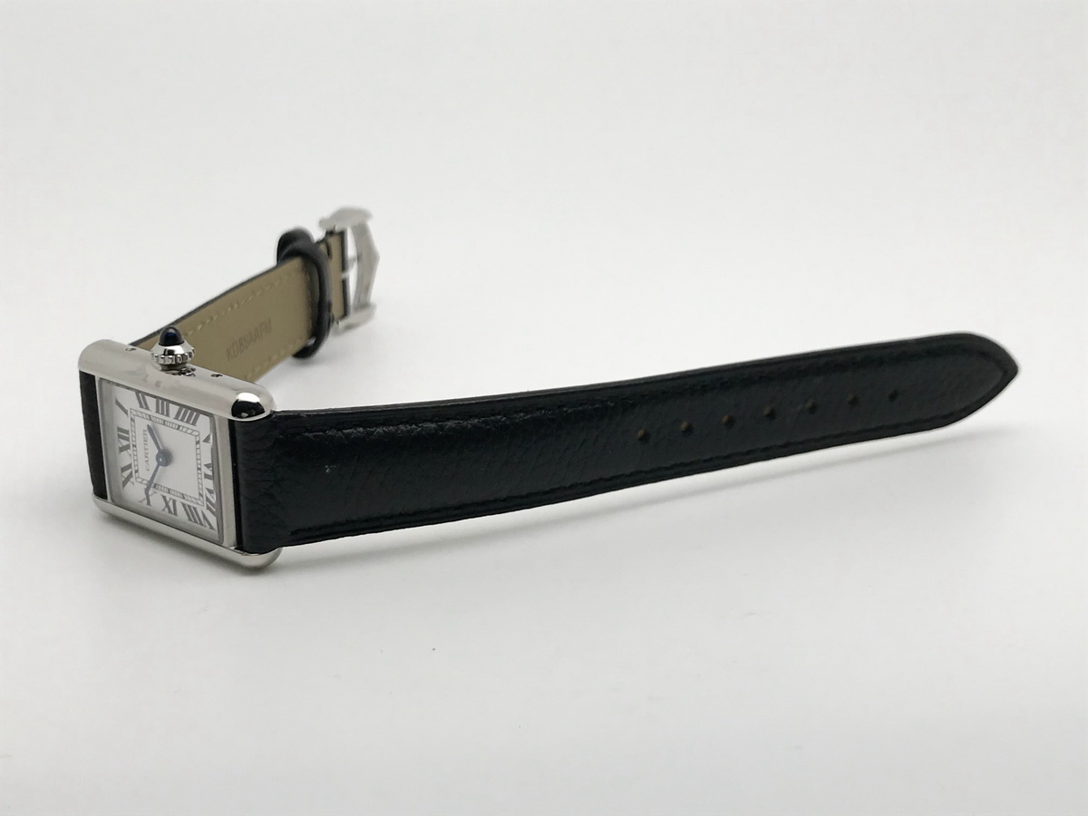 Tank Must 30mm Ladies Stainless Steel White Dial Black Calf Leather Strap Quartz 2