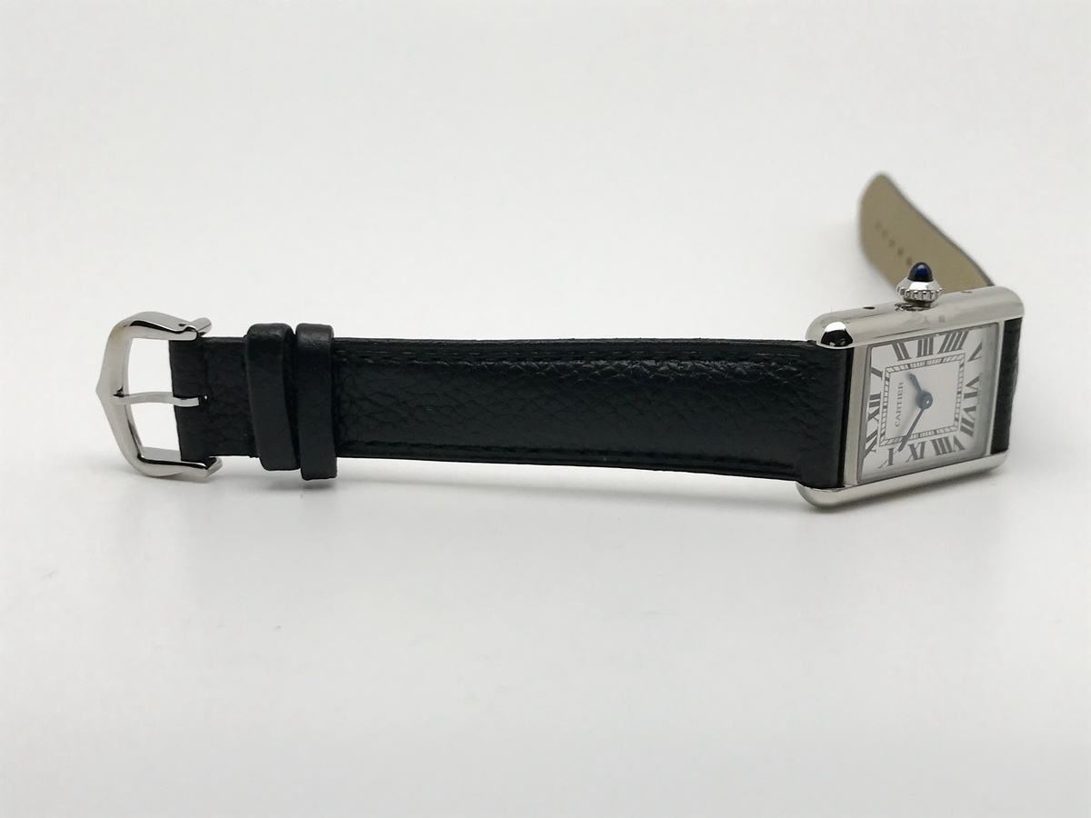 Tank Must 30mm Ladies Stainless Steel White Dial Black Calf Leather Strap Quartz 3