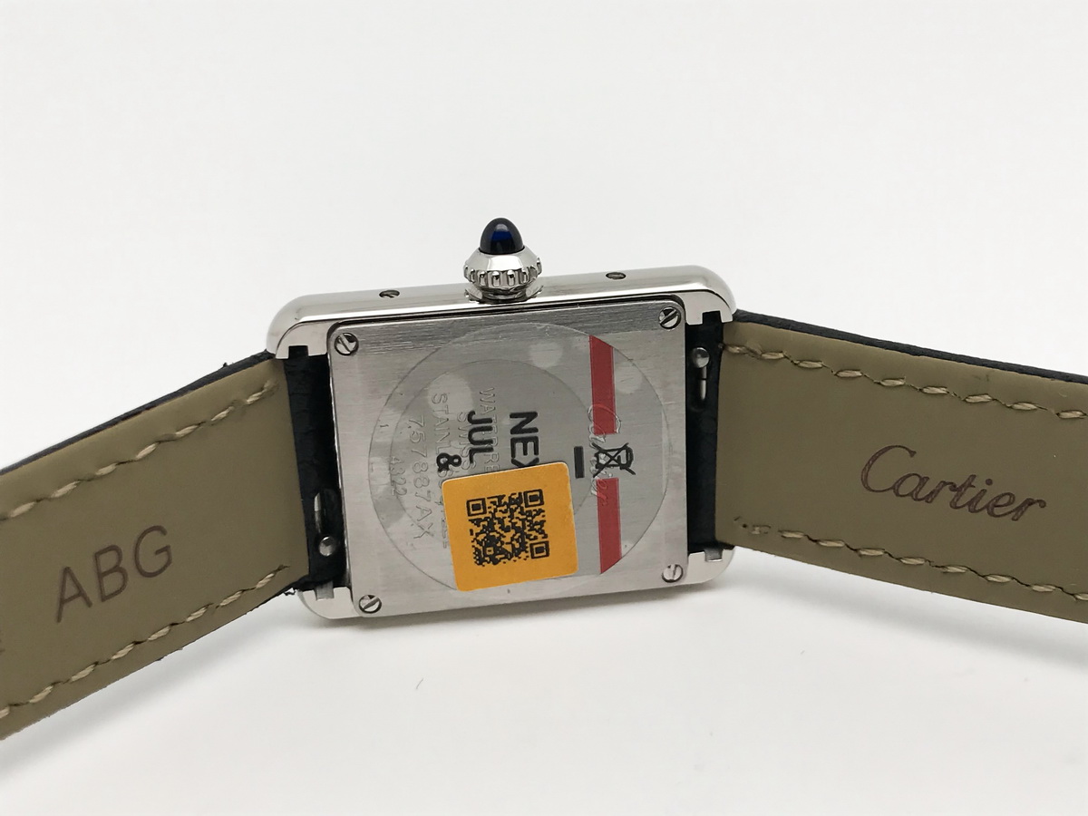 Tank Must 30mm Ladies Stainless Steel White Dial Black Calf Leather Strap Quartz 7