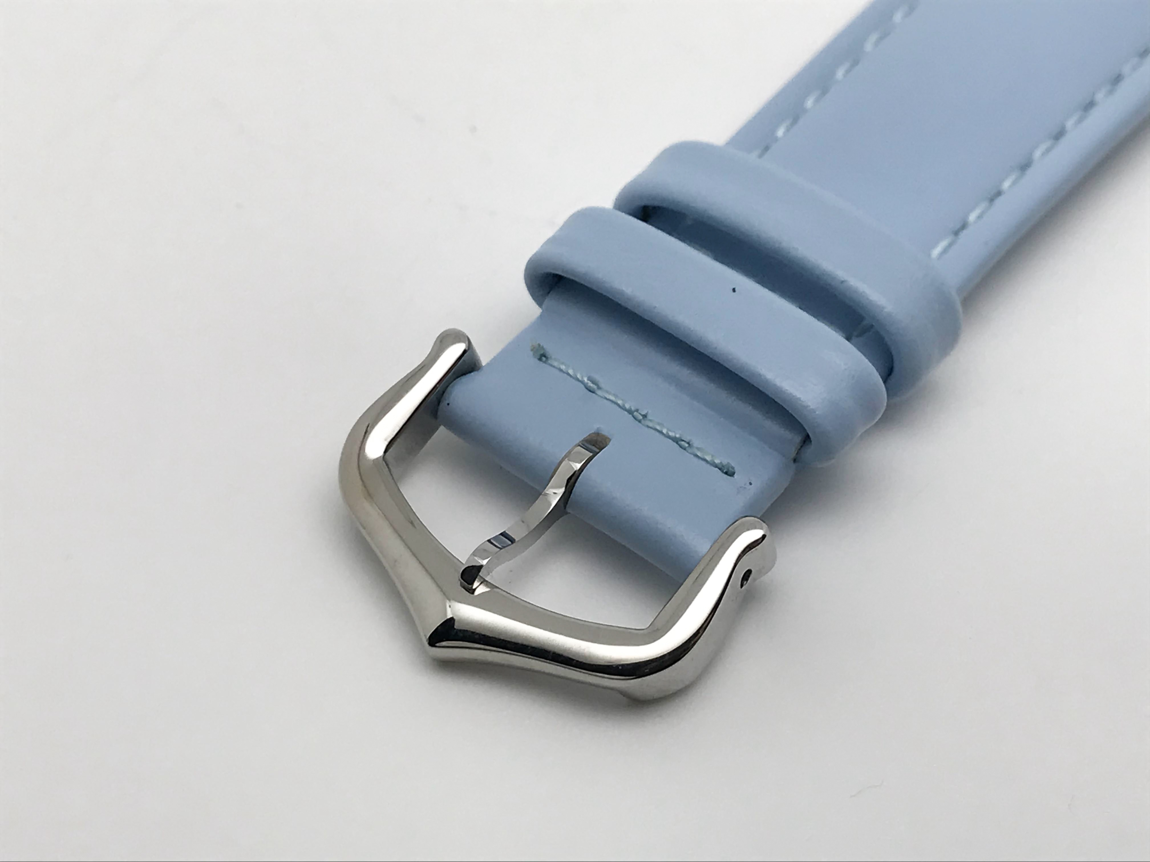 Tank Must 34mm Large Stainless Steel White Dial Blue Leather Strap Quartz 7