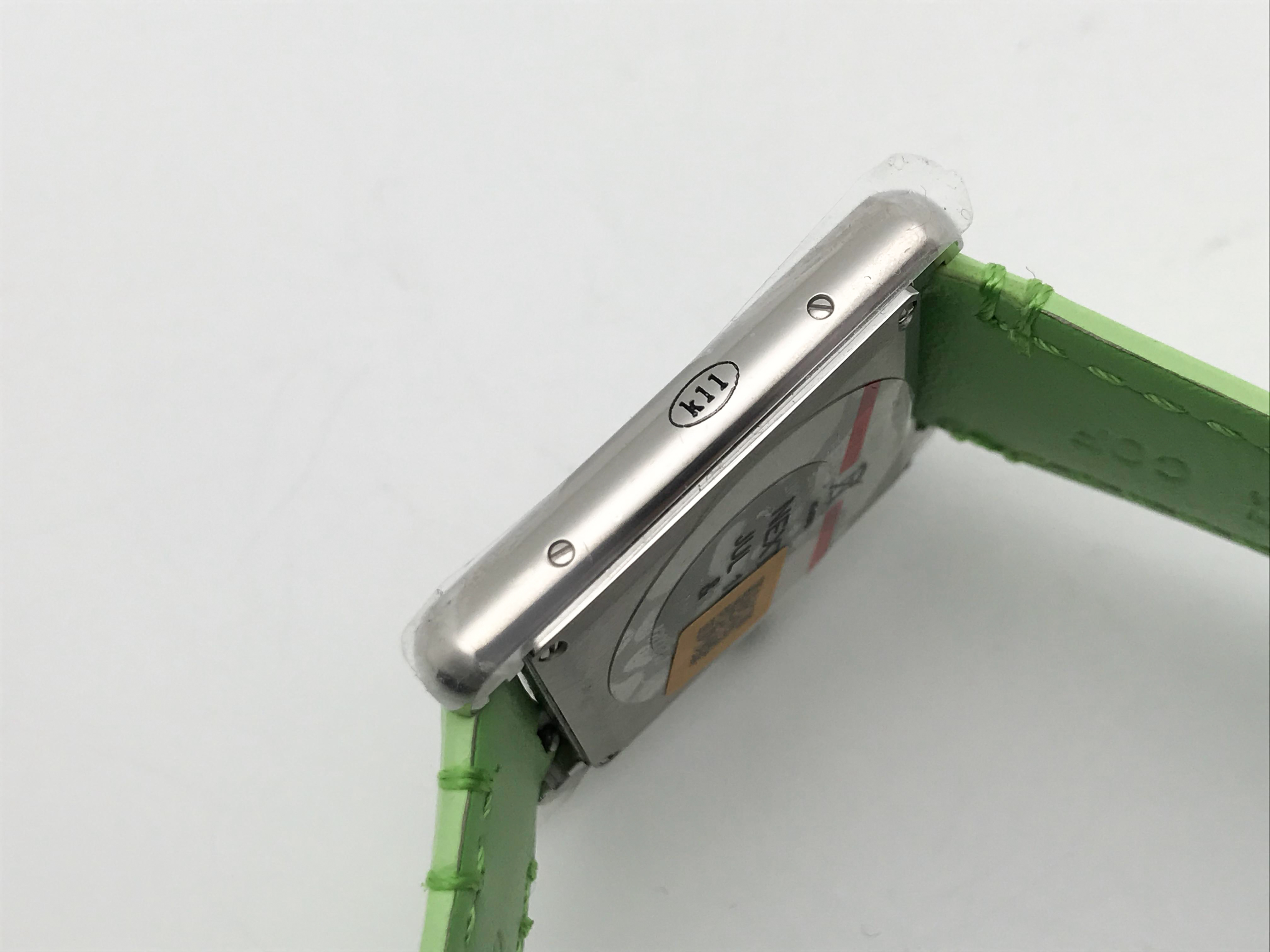 Tank Must 34mm Large Stainless Steel White Dial Green Leather Strap Quartz 5