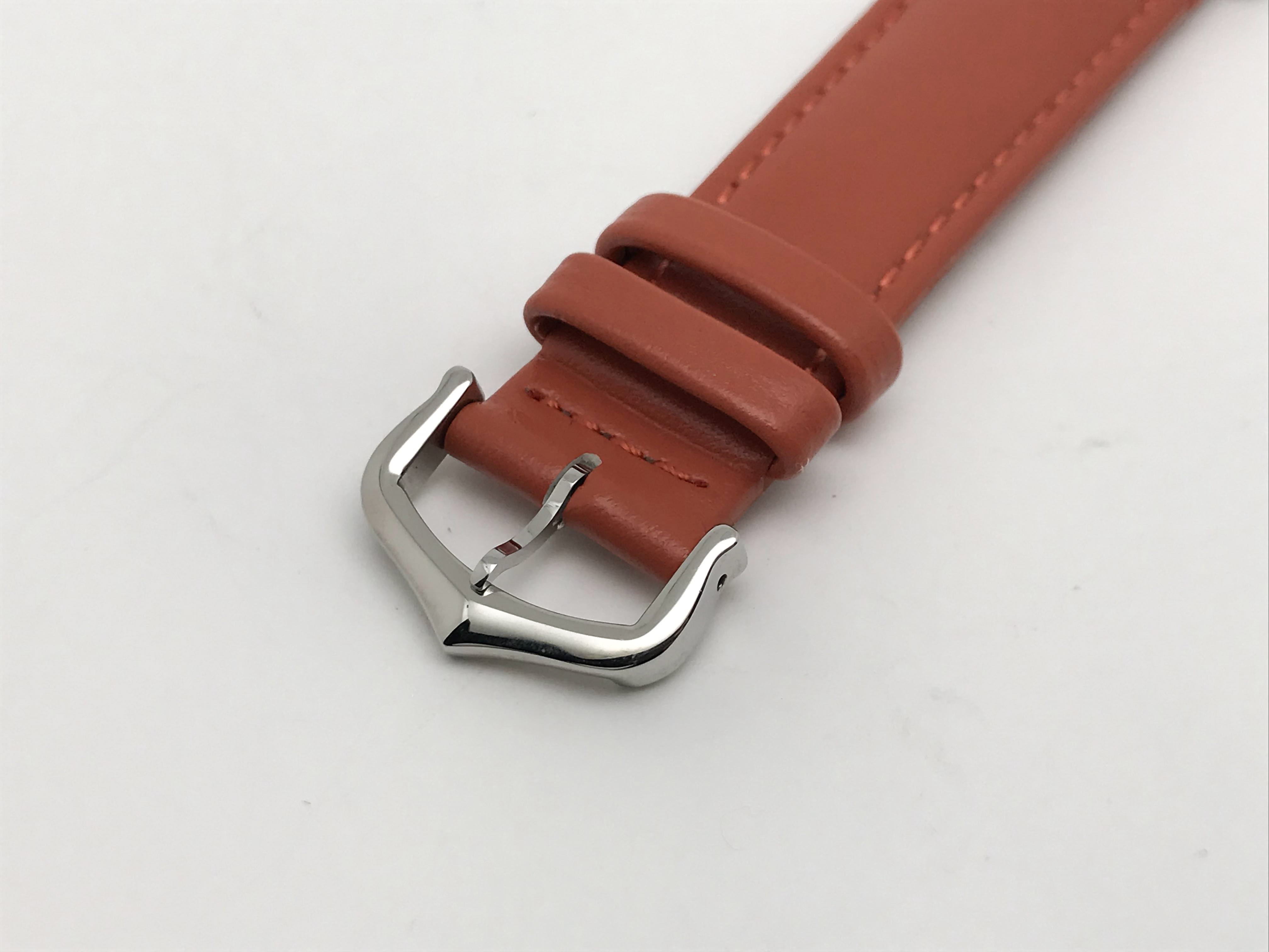 Tank Must 34mm Large Stainless Steel White Dial Orange Leather Strap Quartz 7