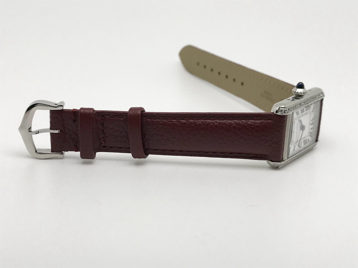 Tank Must 30mm Ladies Stainless Steel White Dial Red Leather Strap Quartz 3