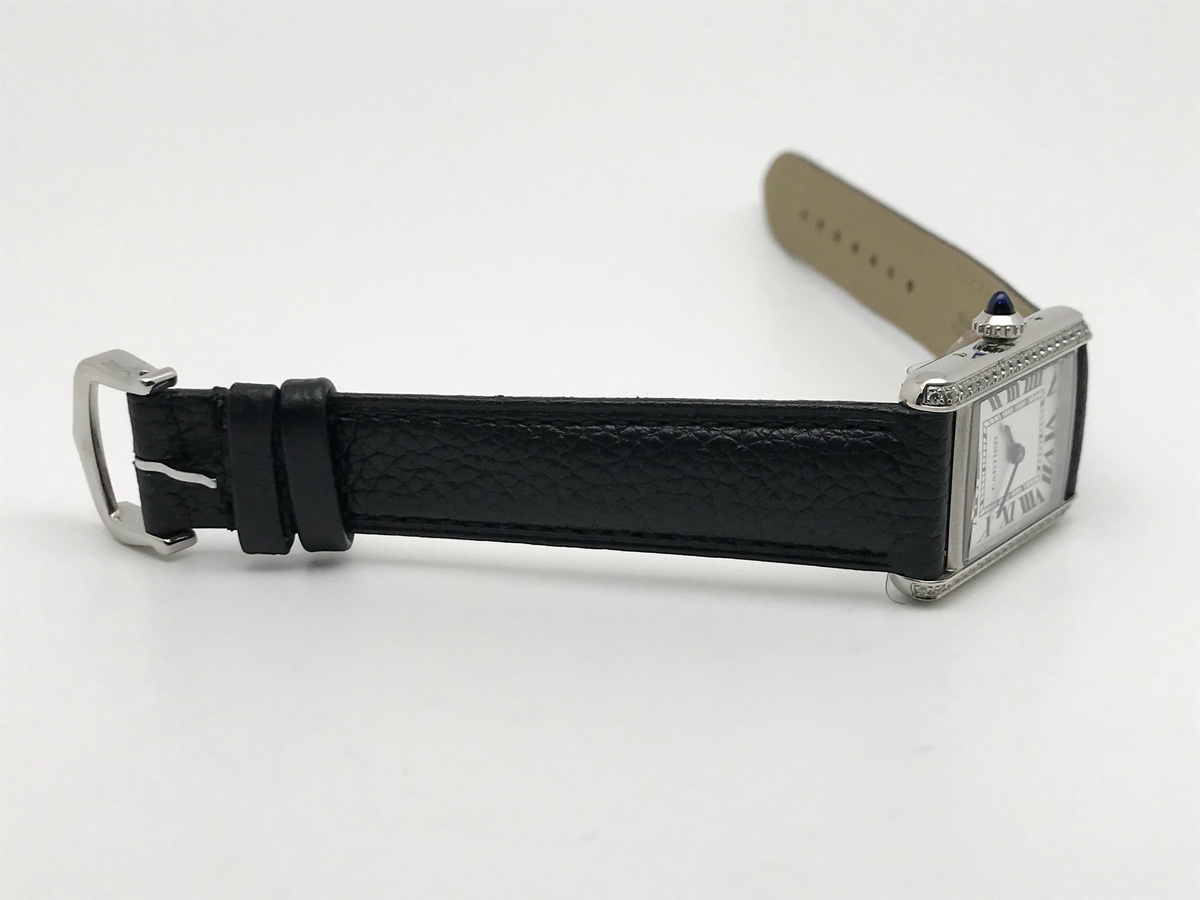 Tank Must 30mm Ladies Stainless Steel White Dial Black Leather Strap Quartz 3