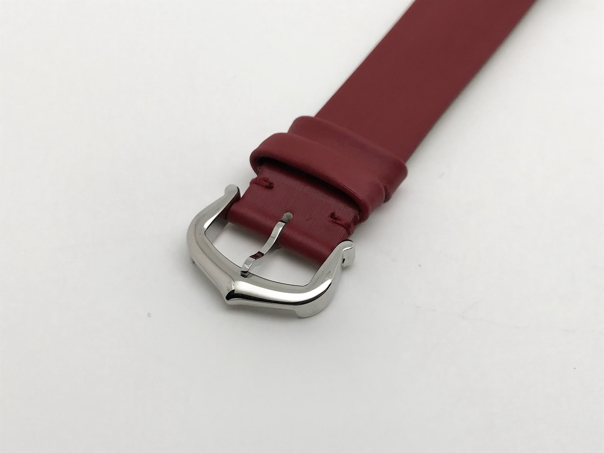 Tank Must 30mm Ladies Stainless Steel White Dial Red Satin Leather Strap Quartz 7