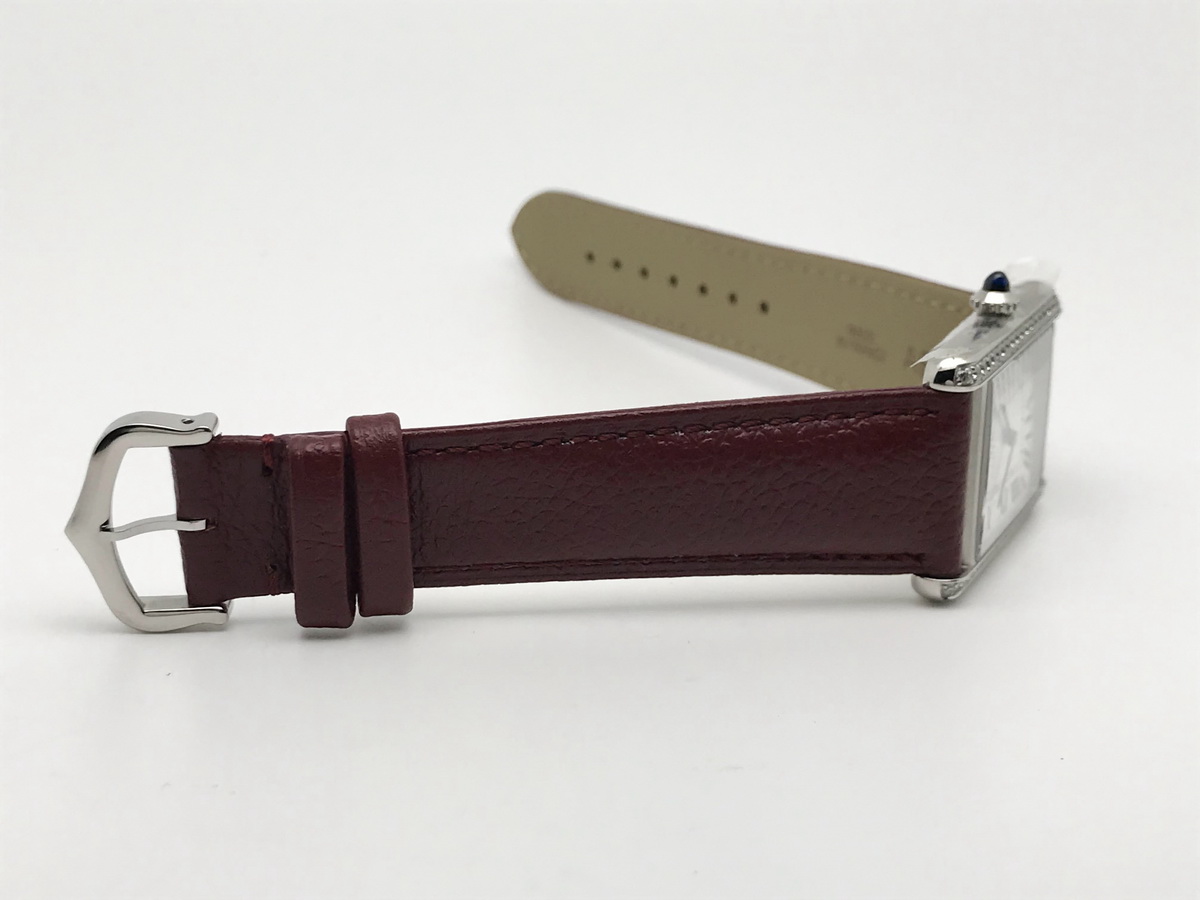 Tank Must 34mm Large Stainless Steel White Dial Red Leather Strap Quartz 3