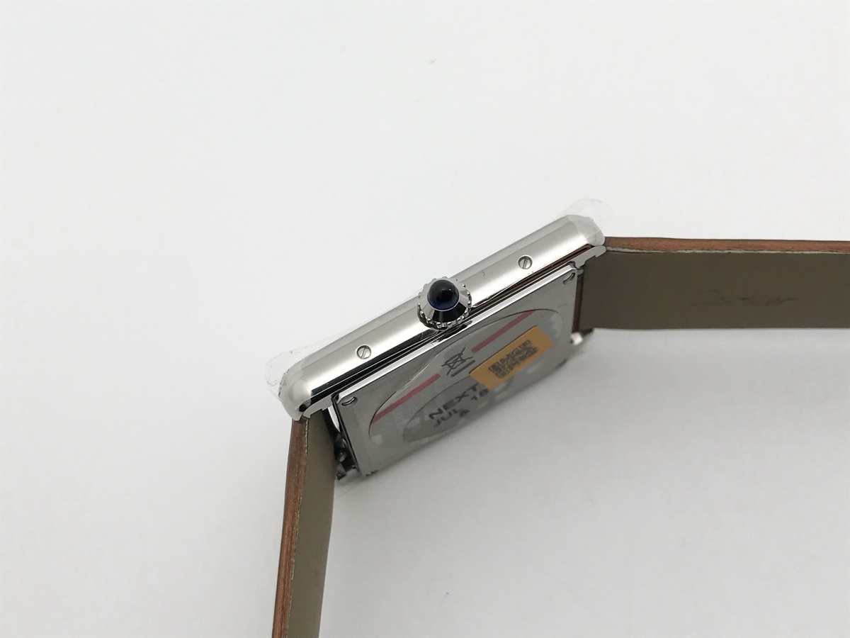 Tank Must 34mm Large Stainless Steel White Dial Brown Satin Leather Strap Quartz 3