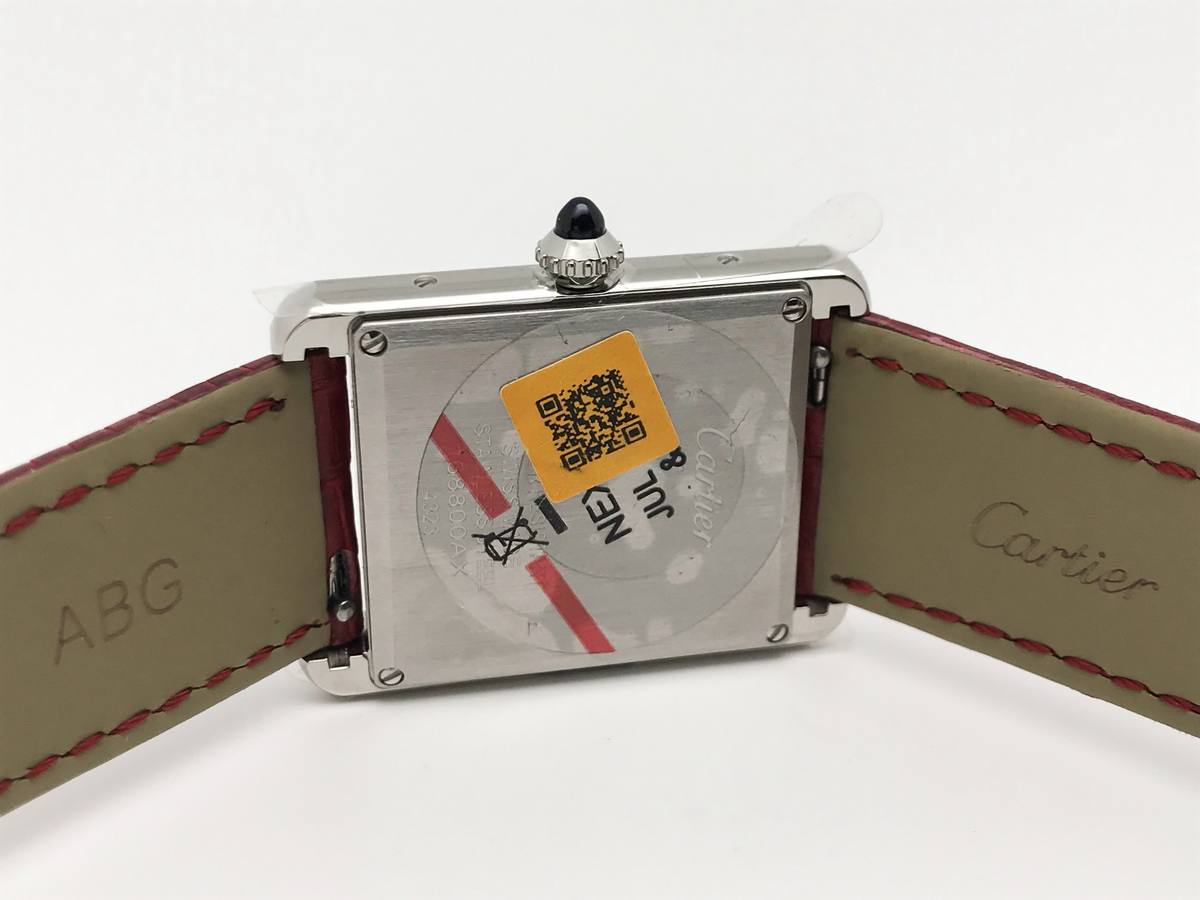 Tank Must 34mm Large Stainless Steel White Dial Red Croc Leather Strap Quartz 6