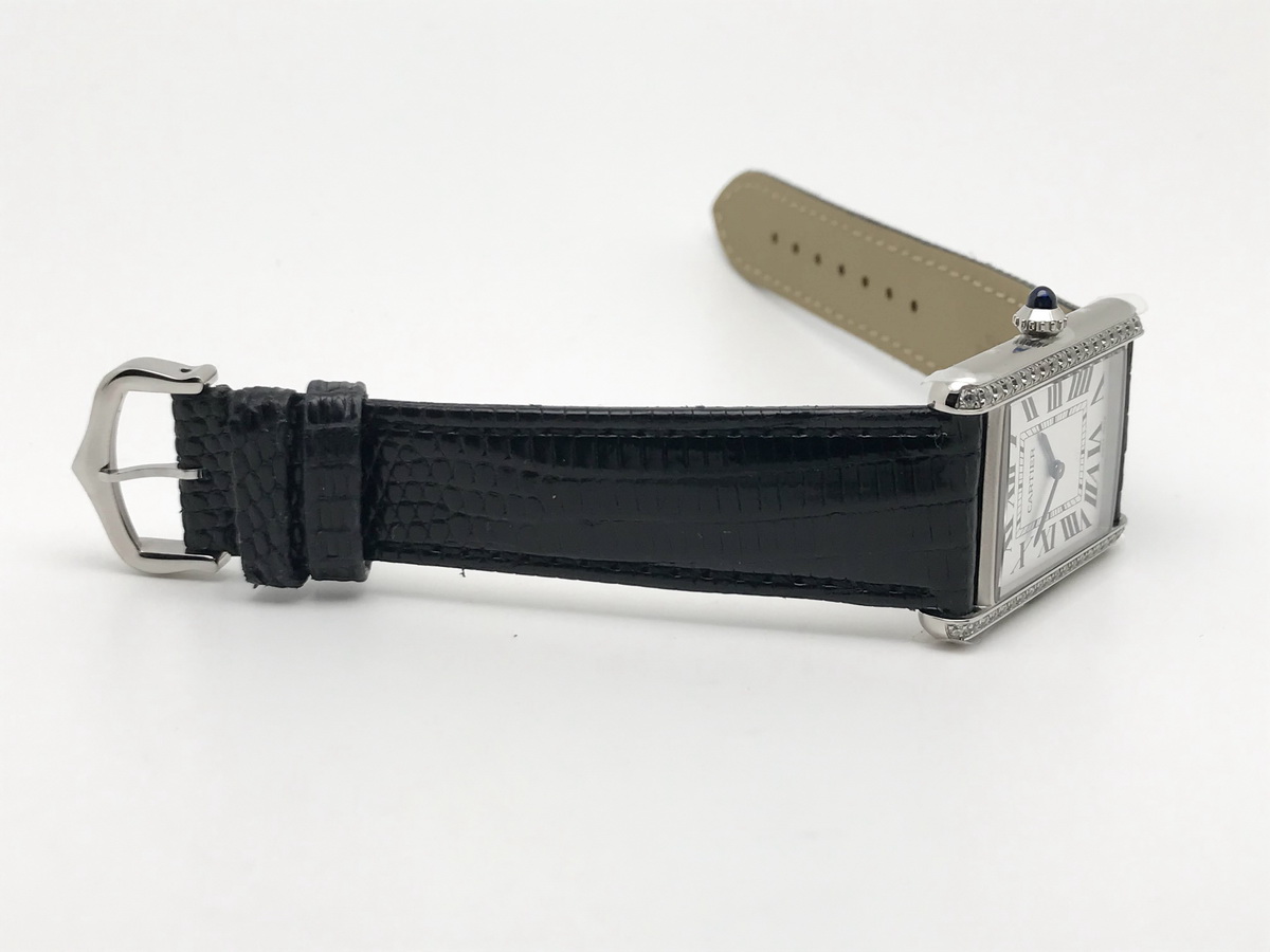 Tank Must 34mm Large Stainless Steel White Dial Black Croc Leather Strap Quartz 3