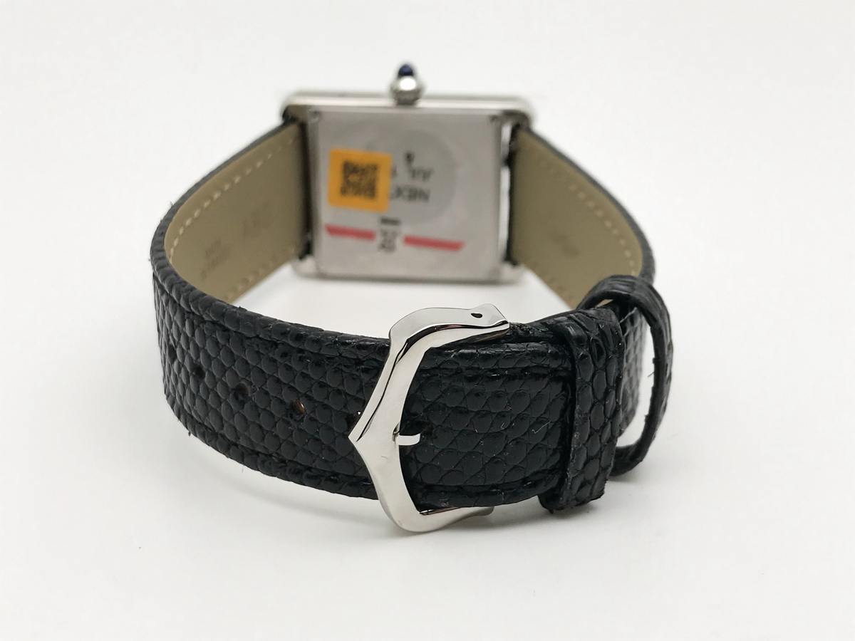 Tank Must 34mm Large Stainless Steel White Dial Black Croc Leather Strap Quartz 8