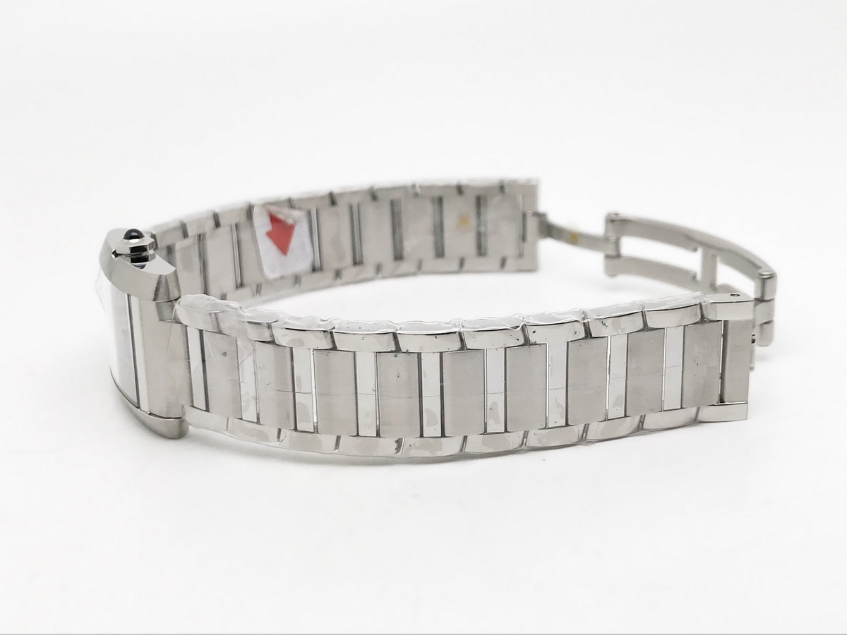 Tank Francaise 25.7mm Ladies Stainless Steel Silver Roman Dial Stainless Steel Bracelet Quartz 2