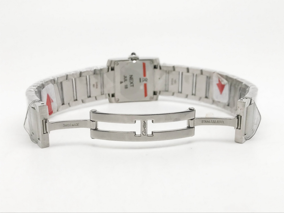 Tank Francaise 25.7mm Ladies Stainless Steel Silver Roman Dial Stainless Steel Bracelet Quartz 6