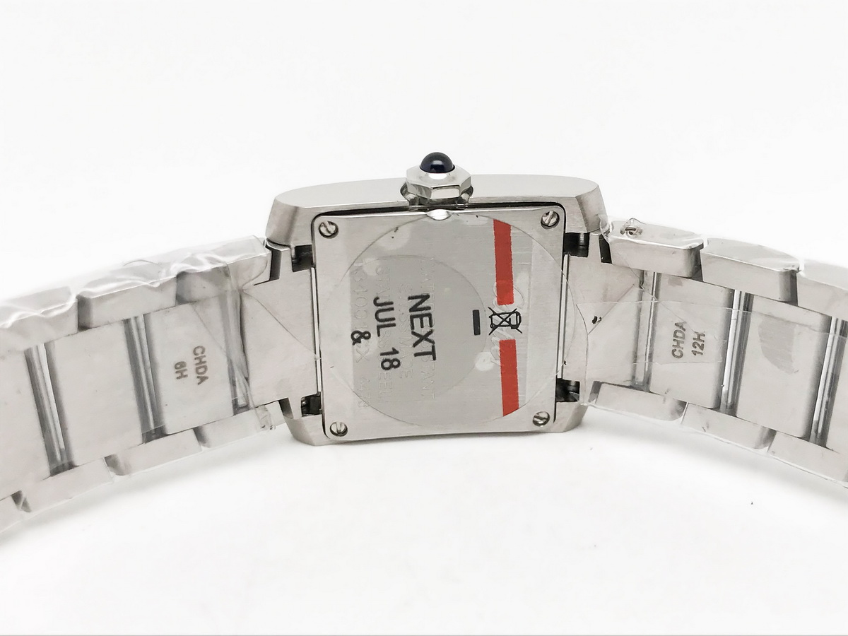 Tank Francaise 25.7mm Ladies Stainless Steel Silver Roman Dial Stainless Steel Bracelet Quartz 7