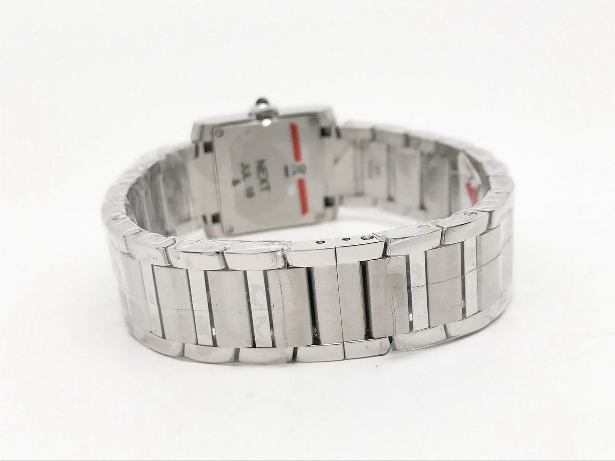 Tank Francaise 25.7mm Ladies Stainless Steel Silver Roman Dial Stainless Steel Bracelet Quartz 8