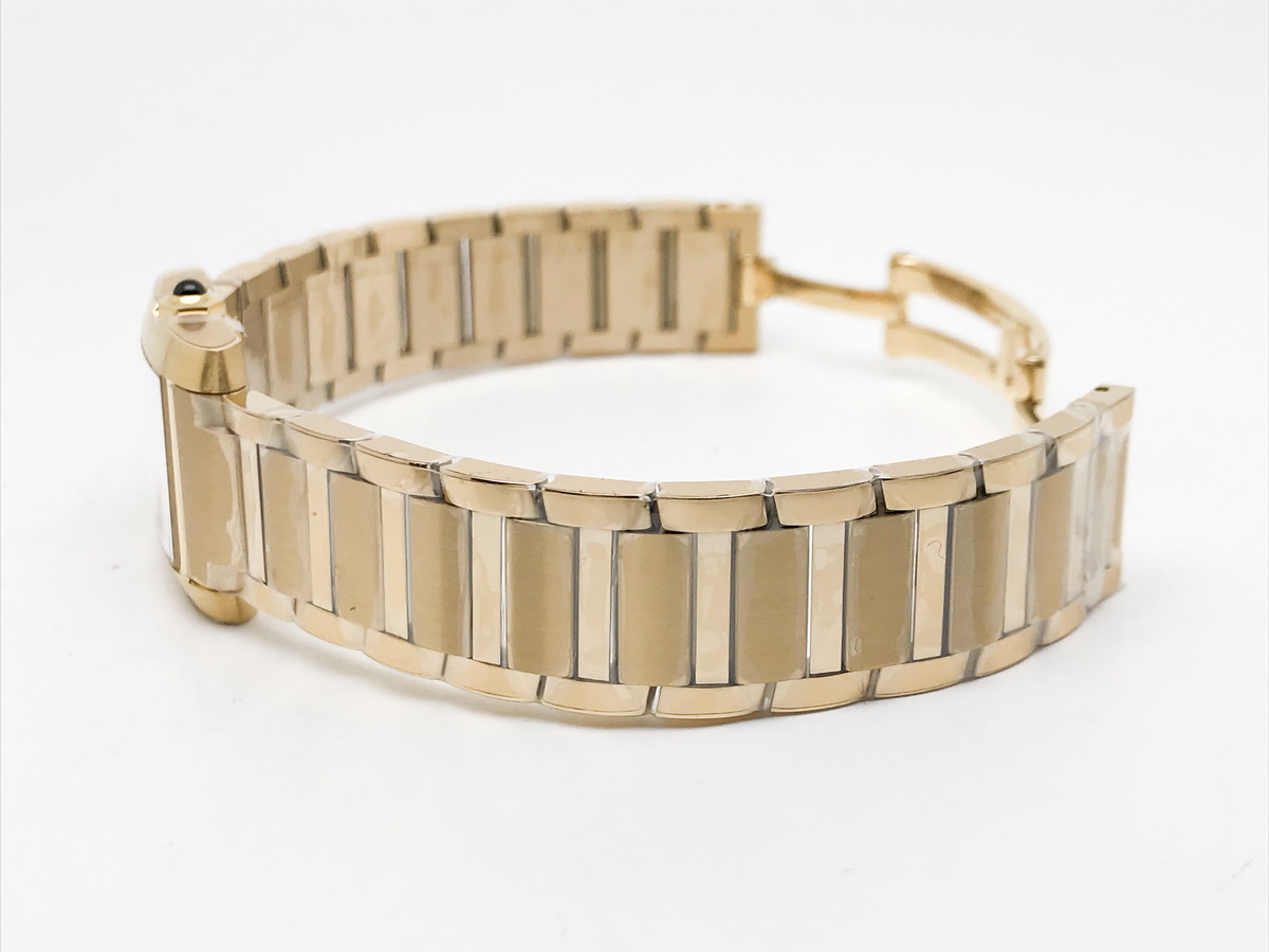 Tank Francaise 25.7mm Ladies Stainless Steel Yellow Gold Silver Roman Dial Yellow Gold Bracelet Quartz 2