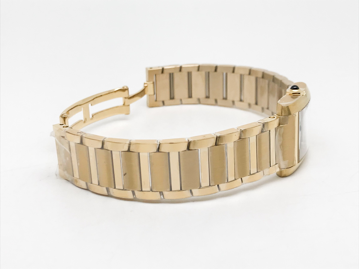 Tank Francaise 25.7mm Ladies Stainless Steel Yellow Gold Silver Roman Dial Yellow Gold Bracelet Quartz 3