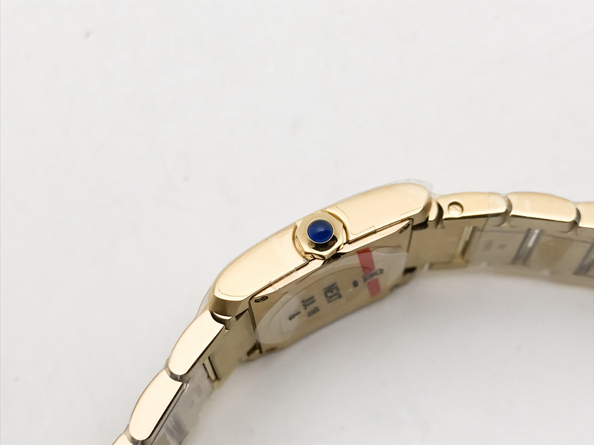 Tank Francaise 25.7mm Ladies Stainless Steel Yellow Gold Silver Roman Dial Yellow Gold Bracelet Quartz 4