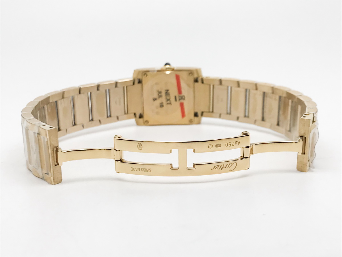 Tank Francaise 25.7mm Ladies Stainless Steel Yellow Gold Silver Roman Dial Yellow Gold Bracelet Quartz 6