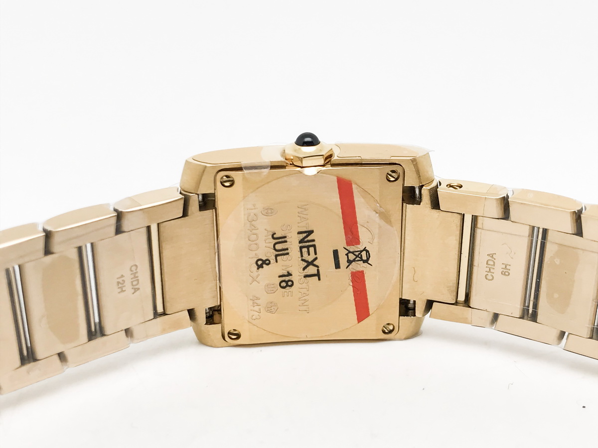 Tank Francaise 25.7mm Ladies Stainless Steel Yellow Gold Silver Roman Dial Yellow Gold Bracelet Quartz 7