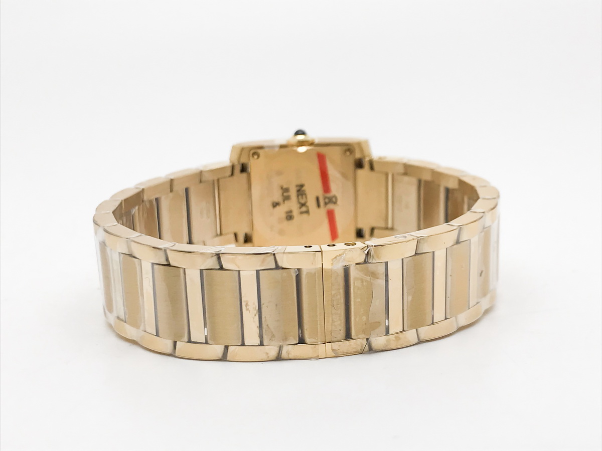 Tank Francaise 25.7mm Ladies Stainless Steel Yellow Gold Silver Roman Dial Yellow Gold Bracelet Quartz 8