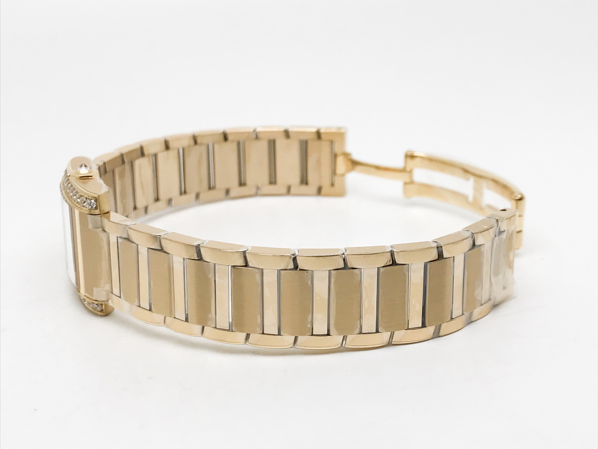 Tank Francaise 25.7mm Ladies Stainless Steel Yellow Gold Silver Roman Dial Yellow Gold Bracelet Quartz 2