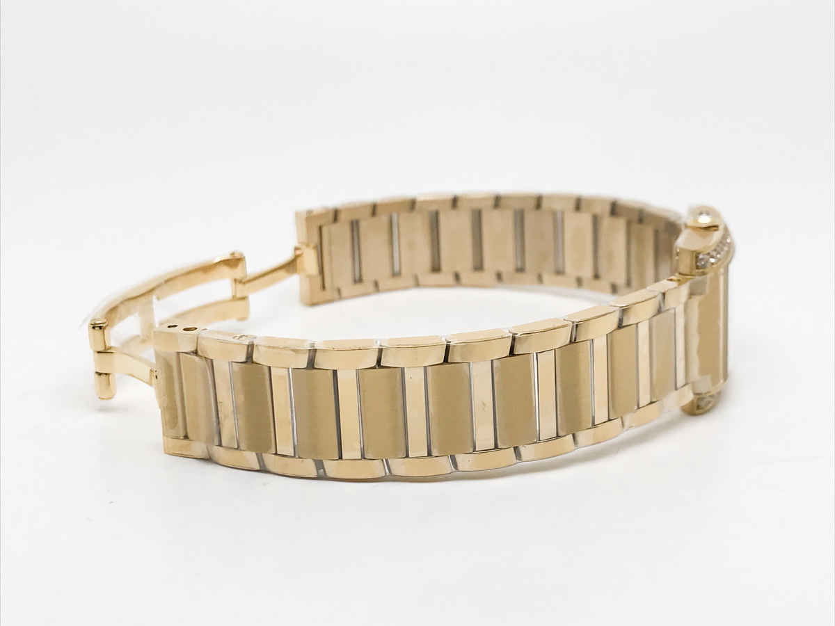 Tank Francaise 25.7mm Ladies Stainless Steel Yellow Gold Silver Roman Dial Yellow Gold Bracelet Quartz 3