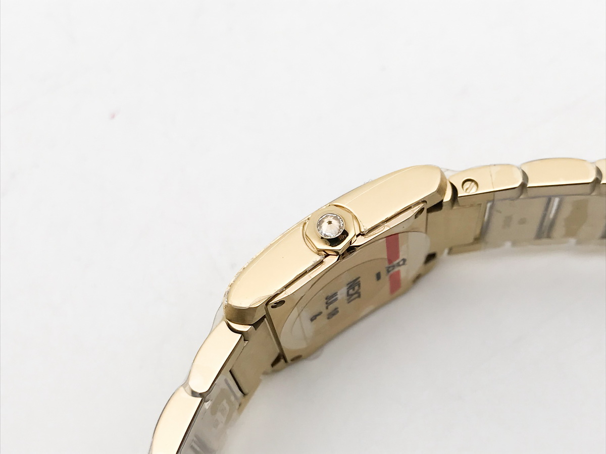 Tank Francaise 25.7mm Ladies Stainless Steel Yellow Gold Silver Roman Dial Yellow Gold Bracelet Quartz 4