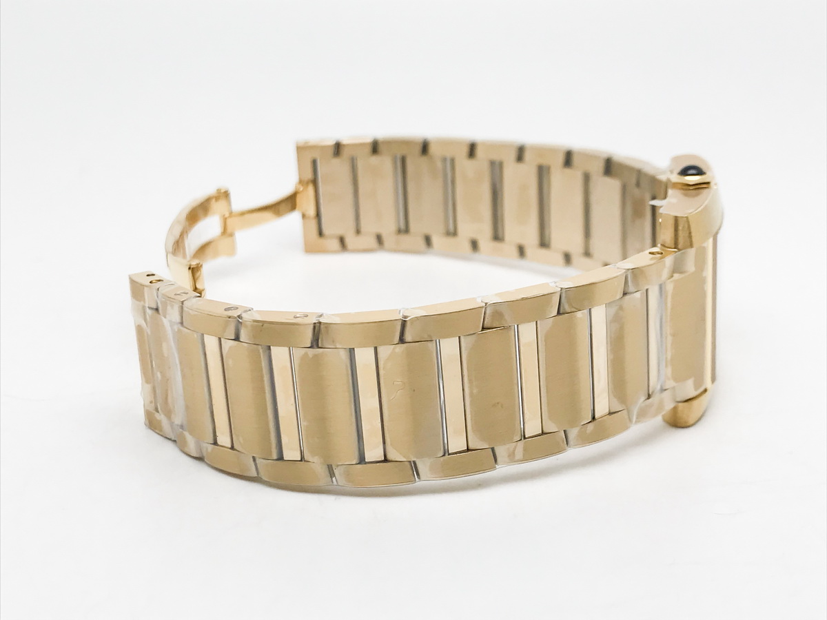 Tank Francaise 32mm Ladies Stainless Steel Yellow Gold Silver Roman Dial Yellow Gold Bracelet Quartz 3