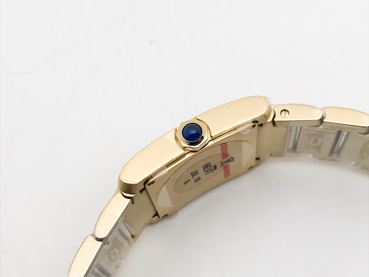 Tank Francaise 32mm Ladies Stainless Steel Yellow Gold Silver Roman Dial Yellow Gold Bracelet Quartz 4