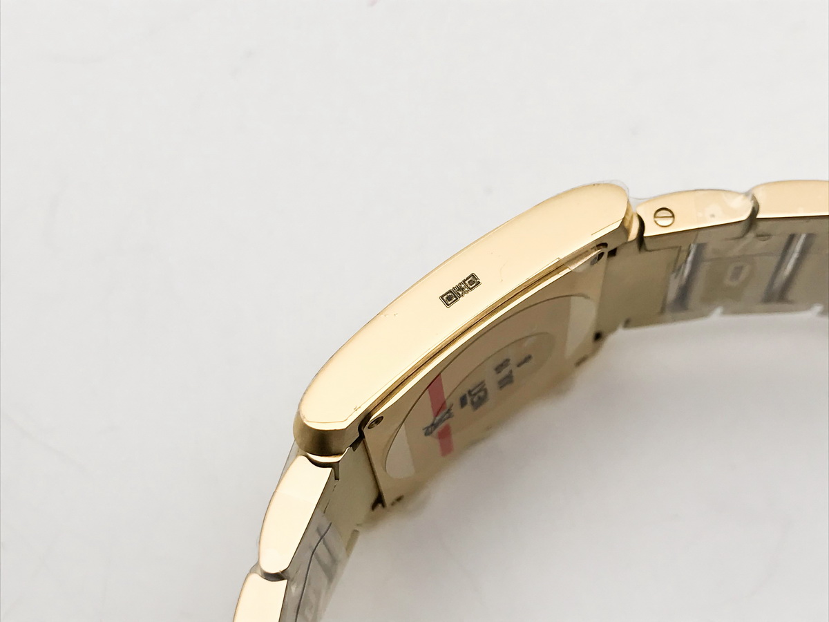 Tank Francaise 32mm Ladies Stainless Steel Yellow Gold Silver Roman Dial Yellow Gold Bracelet Quartz 5