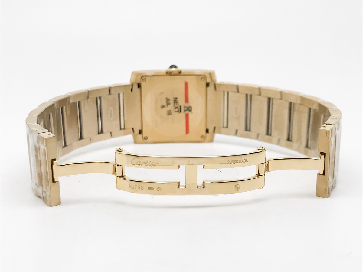 Tank Francaise 32mm Ladies Stainless Steel Yellow Gold Silver Roman Dial Yellow Gold Bracelet Quartz 6