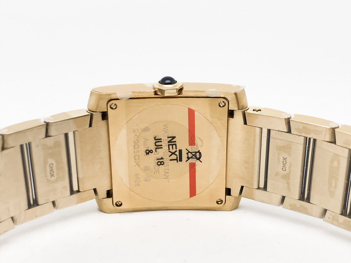 Tank Francaise 32mm Ladies Stainless Steel Yellow Gold Silver Roman Dial Yellow Gold Bracelet Quartz 7