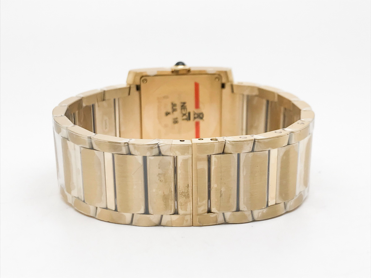 Tank Francaise 32mm Ladies Stainless Steel Yellow Gold Silver Roman Dial Yellow Gold Bracelet Quartz 8